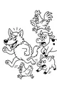Free Wolf Coloring Page - Cartoon Wolf in Sheep's Clothing Chase (Printable PDF)