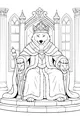 Free Wolf King Coloring Page - Royal Throne Castle Scene (Printable PDF)