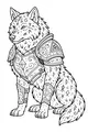 Free Wolf Coloring Page - Brave Armored Rune Knight (Printable PDF)