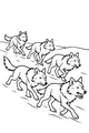Free Wolf Pack Coloring Page - Five Wolves on a Trail (Printable PDF)