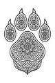 Free Wolf Paw Print Coloring Page - Floral Mandala Patterns (Printable PDF)