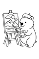 Free Wombat Coloring Page - Artistic Wombat Painting Mountains (Printable PDF)