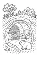 Free Wombat Coloring Page - Cozy Underground Burrow Library (Printable PDF)