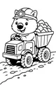 Free Wombat Coloring Page - Miner Driving a Dump Truck (Printable PDF)