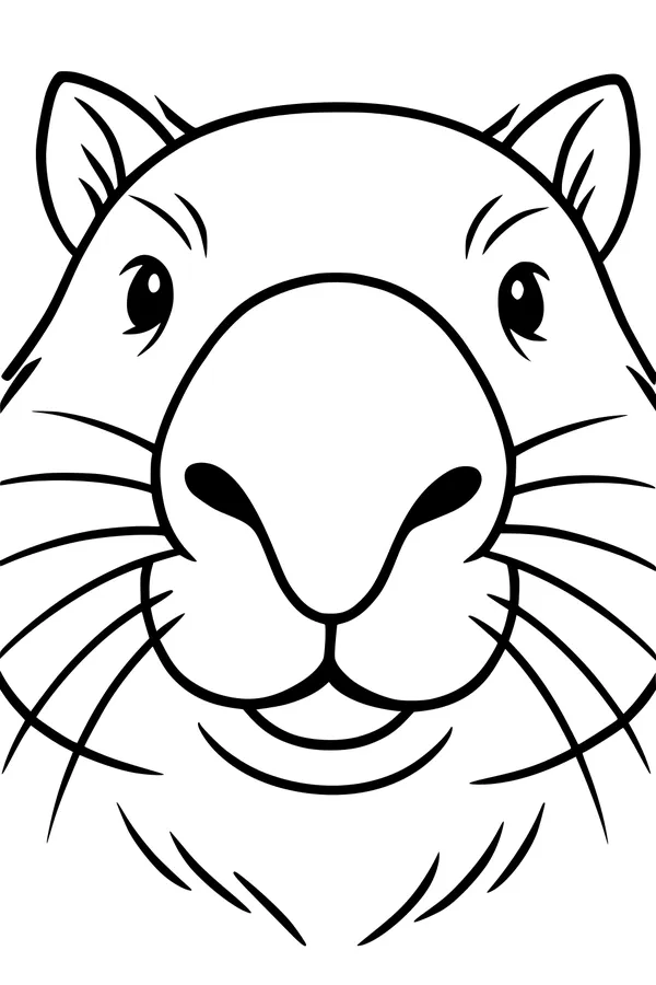 Free Wombat Coloring Page - Cute Close-Up Face With Big Round Nose (Printable PDF)