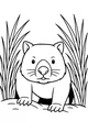 Free Wombat Coloring Page - Bush Buddy Peekaboo in Tall Grass (Printable PDF)