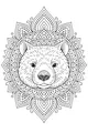 Free Wombat Coloring Page - Mandala Leafy Crown Portrait (Printable PDF)