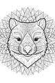 Free Wombat Coloring Page - Mandala Wombat Face Portrait (Printable PDF)