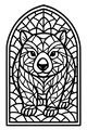 Free Wombat Coloring Page - Stained Glass Leafy Window (Printable PDF)
