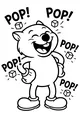 Free Wombat Coloring Page - Cartoon Wombat Pop Party Scene (Printable PDF)