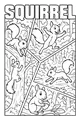 Free Squirrel Coloring Page - Woodland Adventure In Four Scenes (Printable PDF)