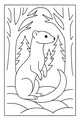 Free Weasel Coloring Page - Woodland Weasel Among Tall Pine Trees (Printable PDF)