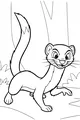 Free Weasel Coloring Page - Cute Cartoon in Woodland Forest (Printable PDF)