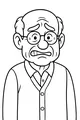 Free Grandpa Coloring Page - Worried Grandfather Portrait (Printable PDF)
