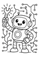 Free Robot Coloring Page - Smiling Fix-It Bot With Wrench (Printable PDF)