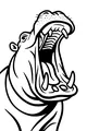 Free Hippopotamus Coloring Page - Big Yawn With Mouth Wide Open (Printable PDF)