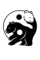 Free Bear Coloring Page - Snuggling Yin Yang Bears (Printable PDF)