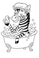 Free Zebra Coloring Page - Bubble Bath With Rubber Duck (Printable PDF)