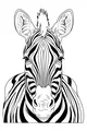 Free Zebra Coloring Page - Front View Safari Portrait (Printable PDF)