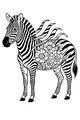 Free Zebra Coloring Page - Striped Zebra With Flowery Belly Patch (Printable PDF)
