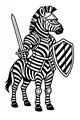 Free Zebra Knight Coloring Page - Armored Hero With Sword And Shield (Printable PDF)
