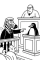 Free Zebra Coloring Page - Funny Courtroom Lawyer Scene (Printable PDF)