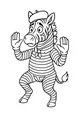 Free Zebra Coloring Page - Cartoon Mime in Beret and Scarf (Printable PDF)