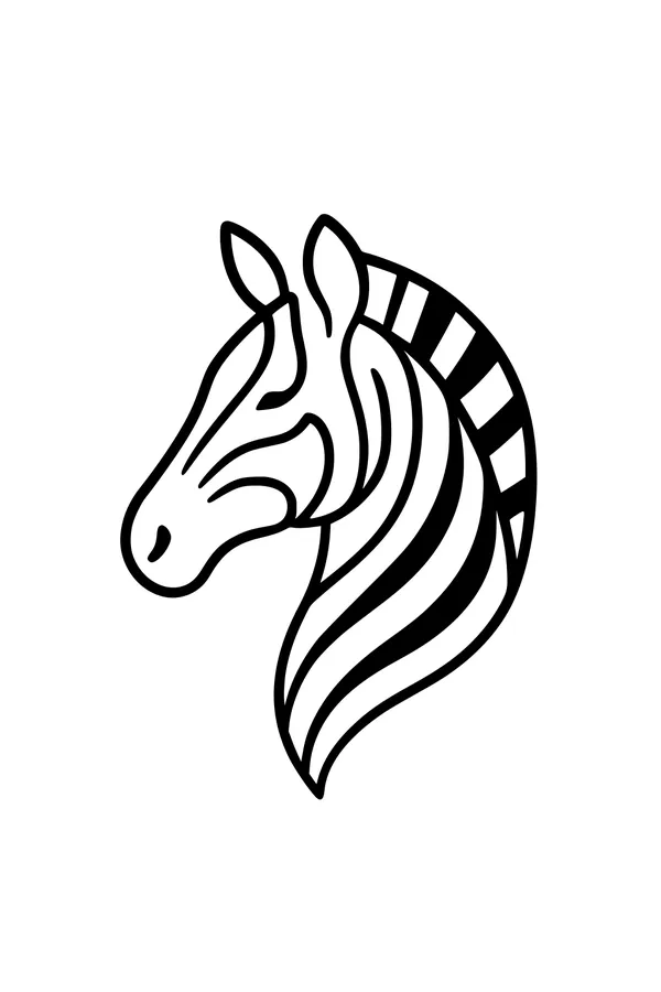 Free Zebra Coloring Page - Bold Striped Portrait Profile (Printable PDF)