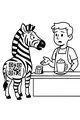Free Zebra Coloring Page - Cafe Checkout With QR Code (Printable PDF)