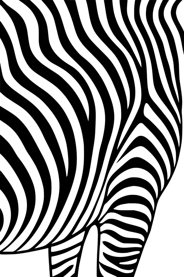 Free Zebra Coloring Page - Close-Up Wavy Stripes Pattern (Printable PDF)