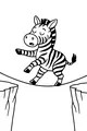 Free Zebra Coloring Page - Sleepy Tightrope Walker Between Cliffs (Printable PDF)