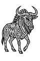 Free Wildebeest Coloring Page - Tribal Geometric Safari Gnu (Printable PDF)