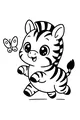 Free Zebra Coloring Page - Baby Zebra Trotting With Butterfly (Printable PDF)