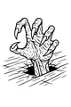 Free Zombie Hand Coloring Page - Clawed Hand Rising Through Floorboards (Printable PDF)
